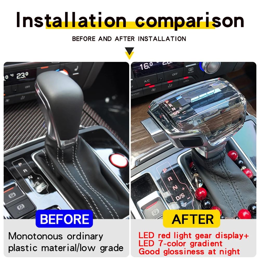 LED Crystal Gear Shift Knob For VW Golf 7 MK6 MK7 GTI Passat B7 B8 Tiguan Skoda