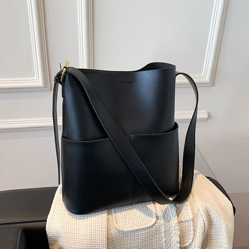 CHCH HCHC Real Cowhide 2023 New Fashion Letter Large Capacity One Shoulder  Crossbody Bucket Bag Designer Handbags Purses Sac Gg - AliExpress