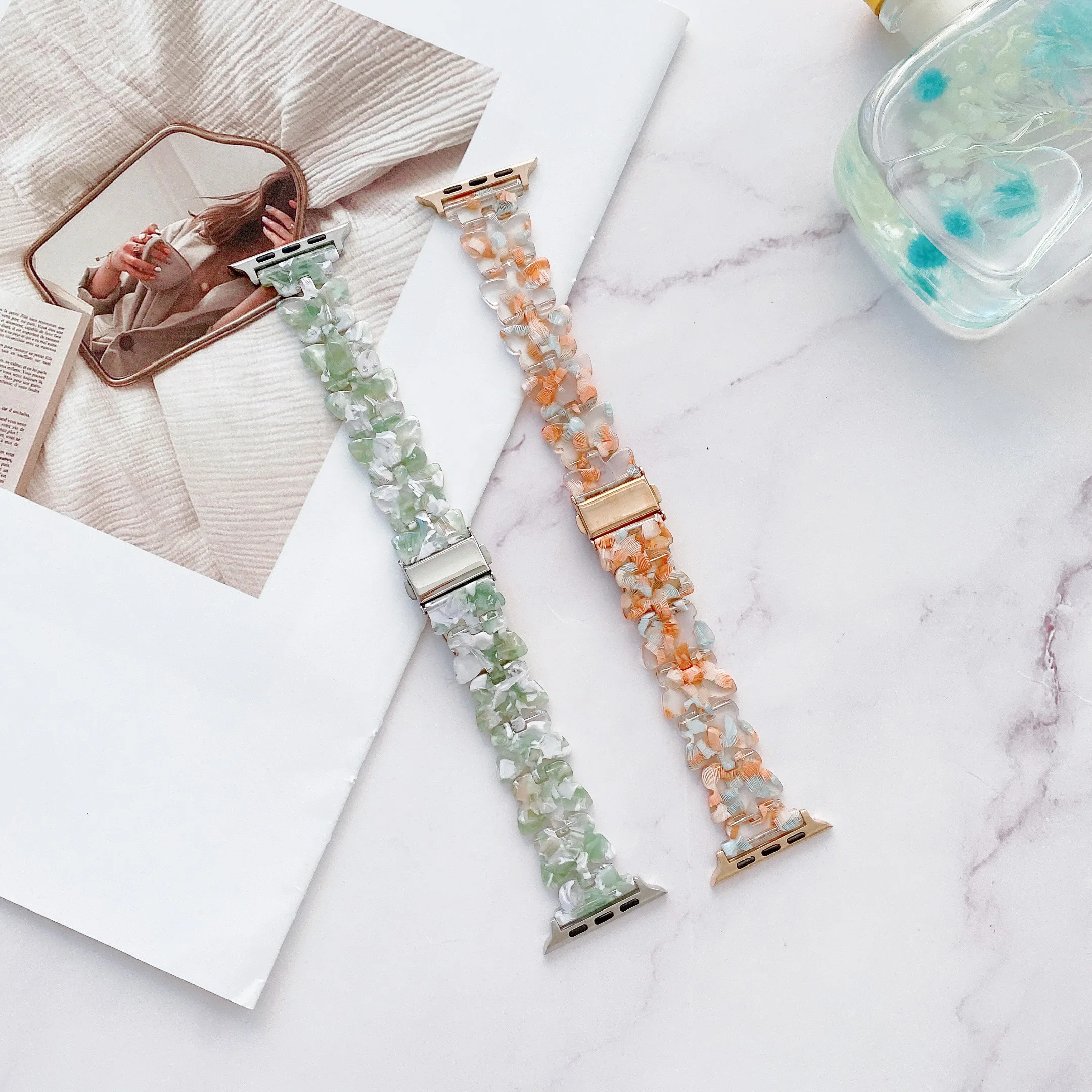 Resin Strap For Apple Watch Ultra 49mm 8 7 45mm 41mm 44mm 40mm Women Butterfly Style Wristband For iWatch 6 5 4 SE 3 42mm 38mm