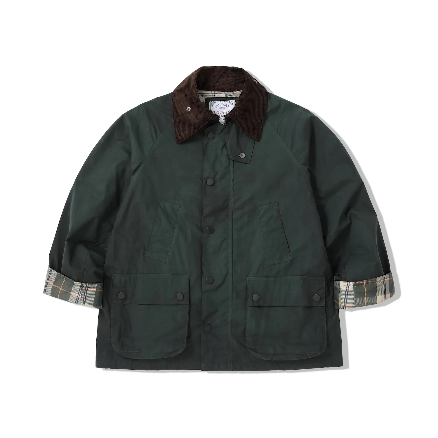 Veste de pêche cirée vintage 100% coton - Parka doublé pour pêche traditionnelle