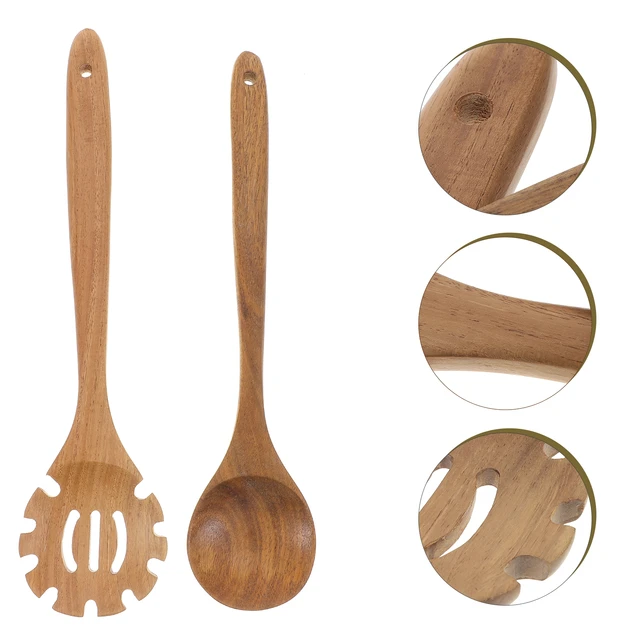 2 Cucharas De Madera Para Cocinar Cuchara Para Pasta - Temu