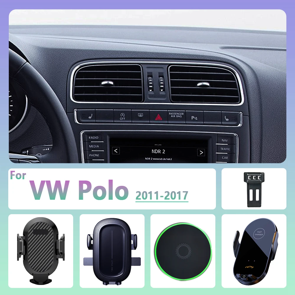 Für Volkswagen Polo 2011-2017 5. Generation Auto Telefon Halter Drahtlose Lade Magnetische Telefon Halter Auto Magsafe Unterstützung Zubehör