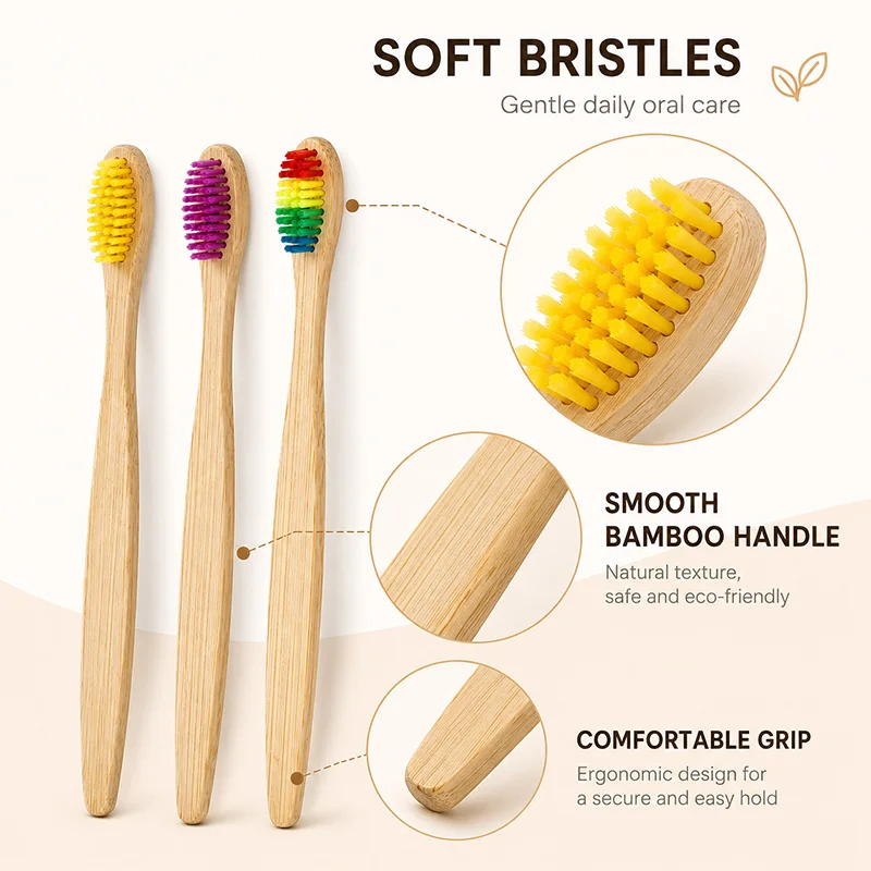 Eco-Friendly Bamboo Toothbrush Set with Soft Bristles – Sustainable Oral Care