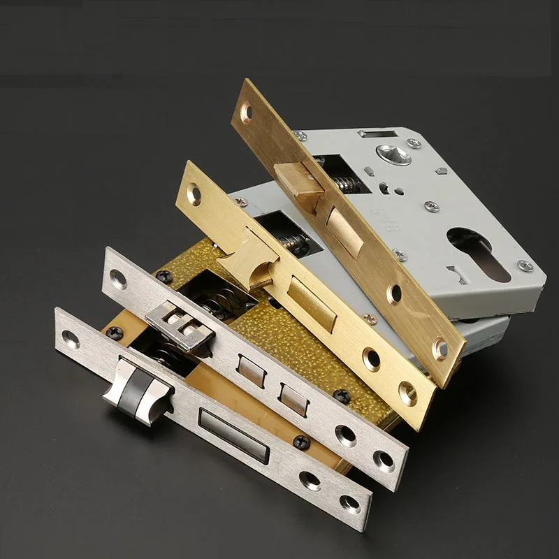 High Security Door Lock Cylinder Body Home Single Tongue Mute Anti-Theft Lock Cylinder House Wooden Door Heavy Spring