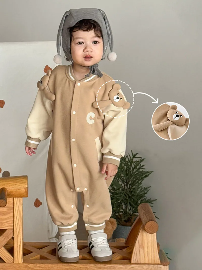 Autumn Baby Rompers Cartoon Bear Jumpsuit