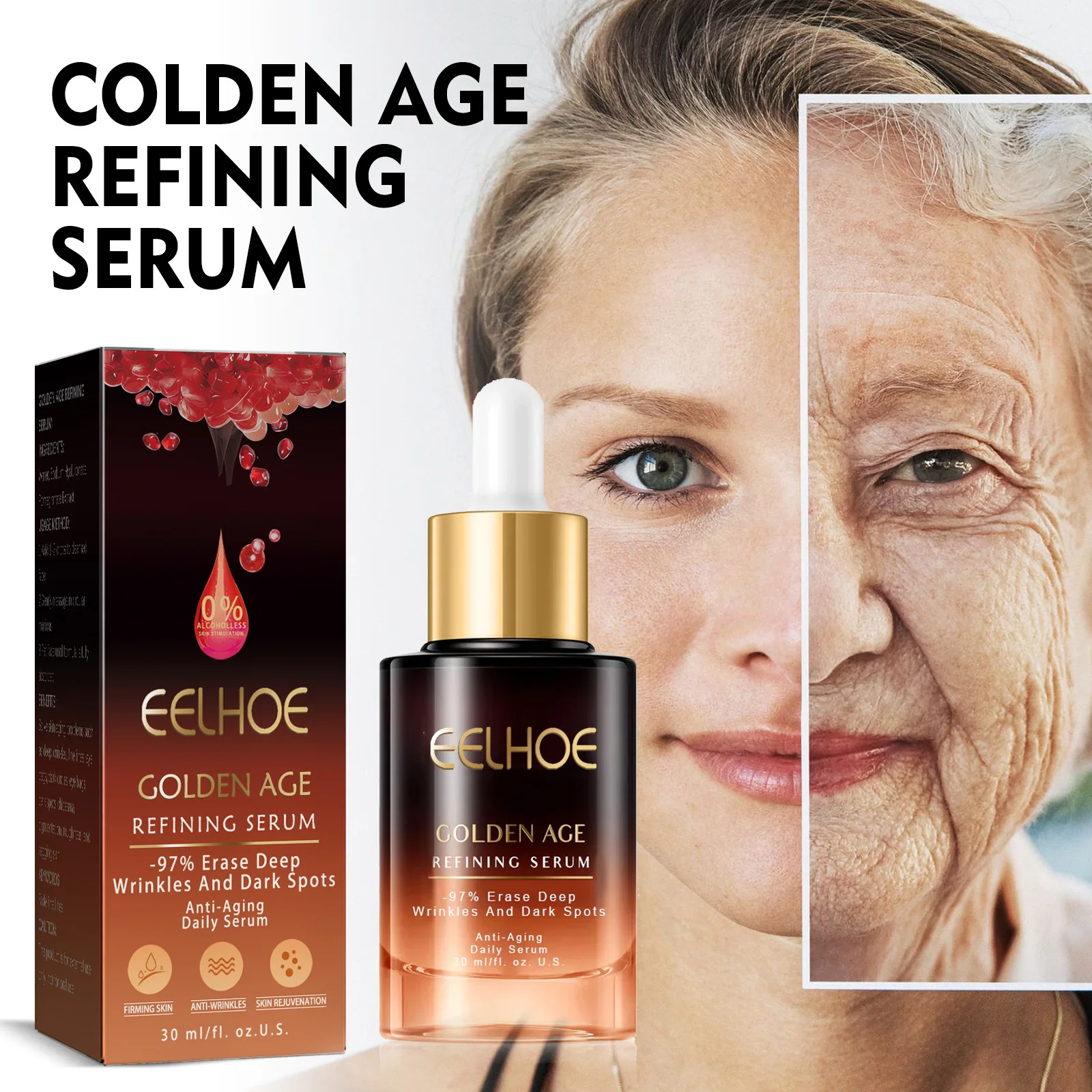 Refining Face Essence Fade Fine Lines Hydrating Moisturizing Lifting Firming Skin Nourish Whitening Shrink Pores Face Care Serum 4