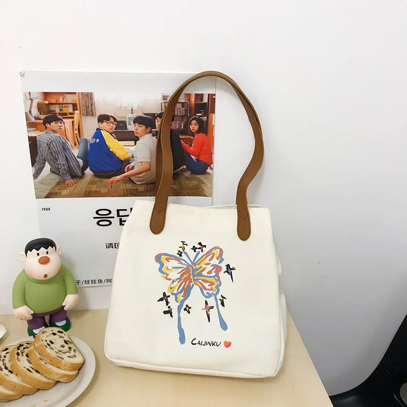 CGCBAG Bolso de mano de lona informal con capacidad de almacenamiento para mujer, bolso de hombro sencillo para mujer, bolsos de diseñador de moda nuevos de 2024