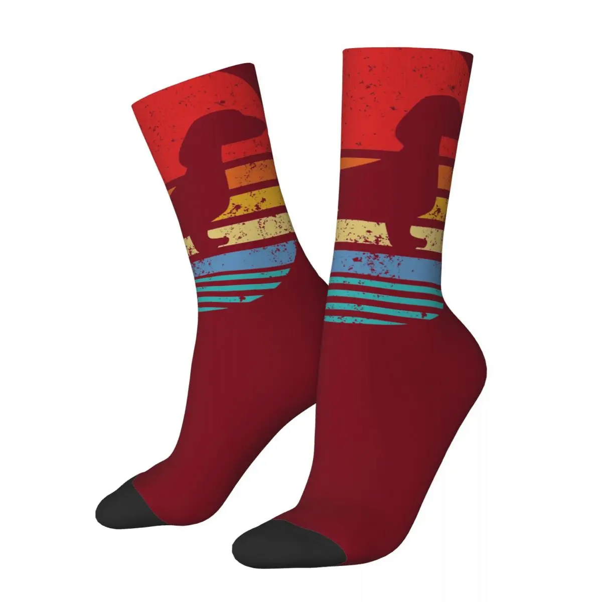 

Hip Hop Vintage Dachshund Retro Sun Crazy Men's Socks Unisex Sausage Dog Harajuku Seamless Printed Funny Novelty Happy Crew Sock