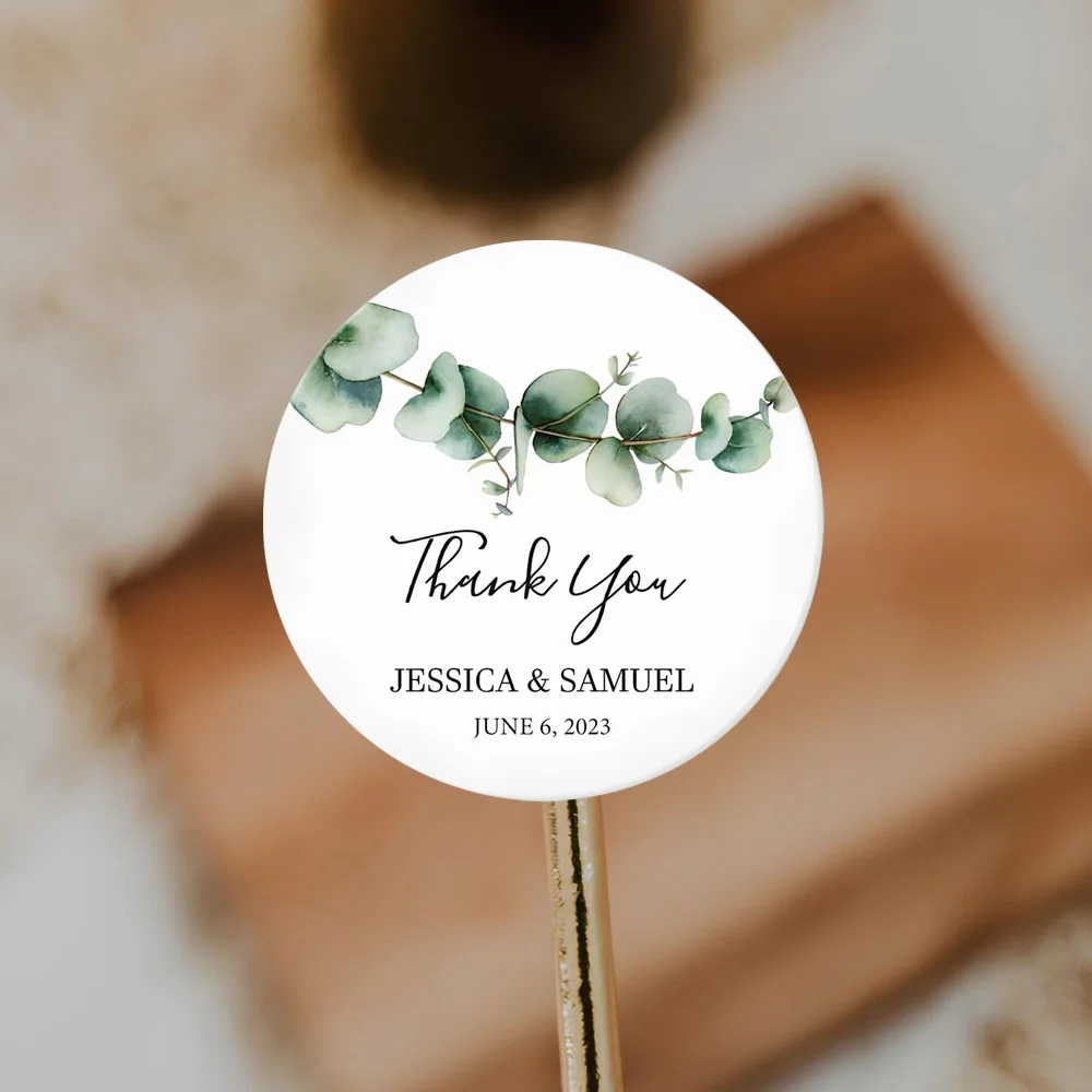 Custom Round Stickers Welcome Thank You Wedding Favor Stickers Personalised Stickers Design Your Own Stickers Business Stickers