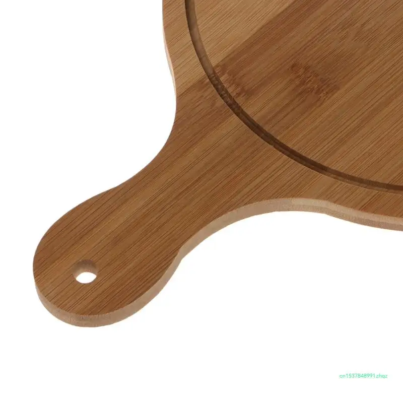Durable Round Wooden Pizza Paddle Serving Board Making Peel Cutting Tray 4 Sizes
