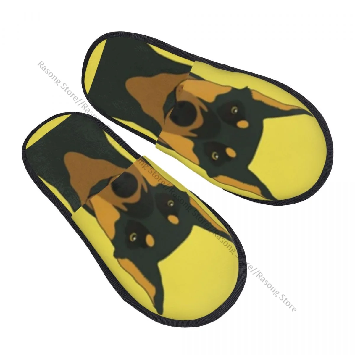 

Plush Indoor Slippers Doberman Dog Warm Soft Shoes Home Footwear Autumn Winter