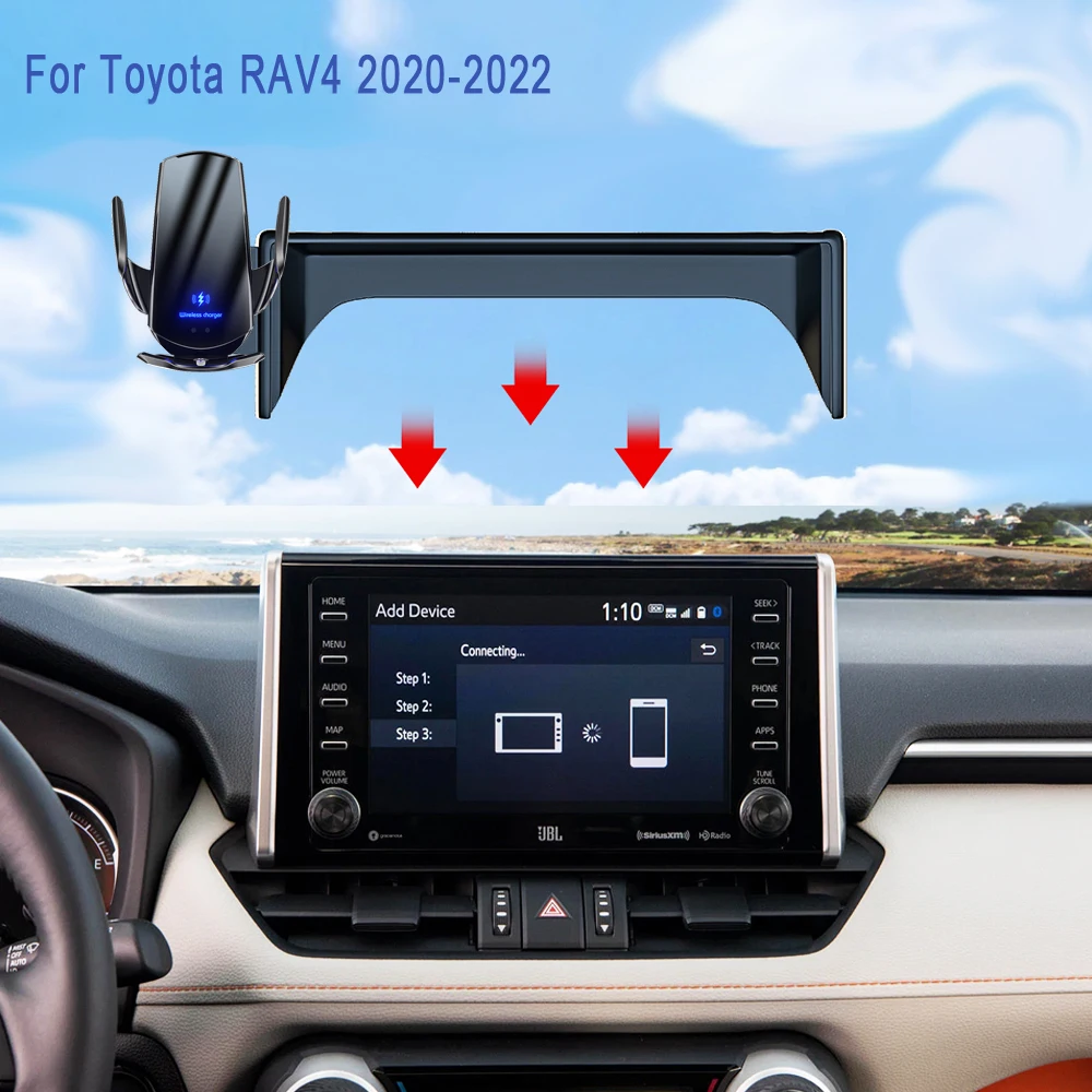 

For Toyota RAV4 2020 2021 2022 Car Phone Holder 8.0-inch Screen Fixed Navigation Bracket Base Wireless Charging Accessories