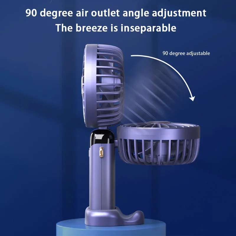 USB Handheld Mini Fan Cooler Foldable Portable Neck Hand Fans 5 Speed USB Rechargeable Fan with Phone Stand and Display Screen 4 S6b471449299e44f99e1e10a403f89b7bd