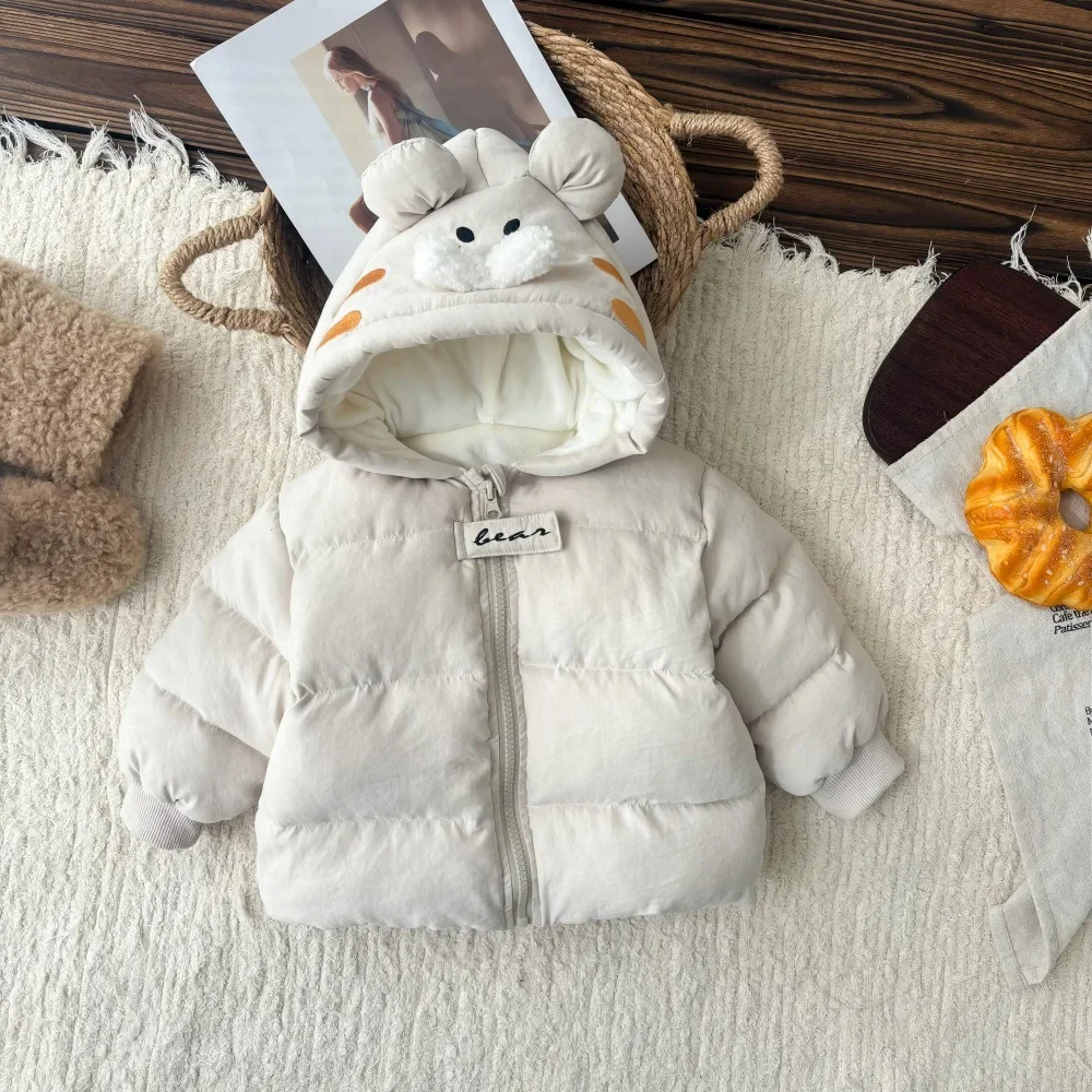 Winter Kids Infant Boys Girls Thicken Plush Cartoon Tiger Modeling Outwear Top toddler Baby Jacket Coat 0-3Y