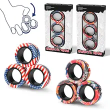 

YISHIDANY 6PCS Magnetic Rings Fidget Toys Boys Girls Spinner Ring for Adults Kids Finger ADHD Anxiety and Relief Autism Stress