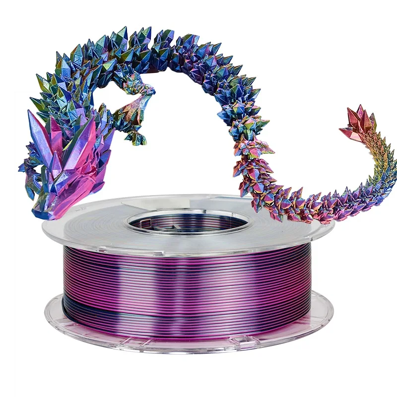 실크 PLA 3D 프린터 필라멘트 승화 제품, 플라스틱 소재, 3D 인쇄 실크 트라이 컬러 pla 95A, 250g, 1.75mm, 0.25Kg