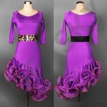 High quality Adult girls ladies Latin Dance Dresses blue red 7colors Lulu Dance Dress Salsa Dance Leotard  Women Latin Dancewear