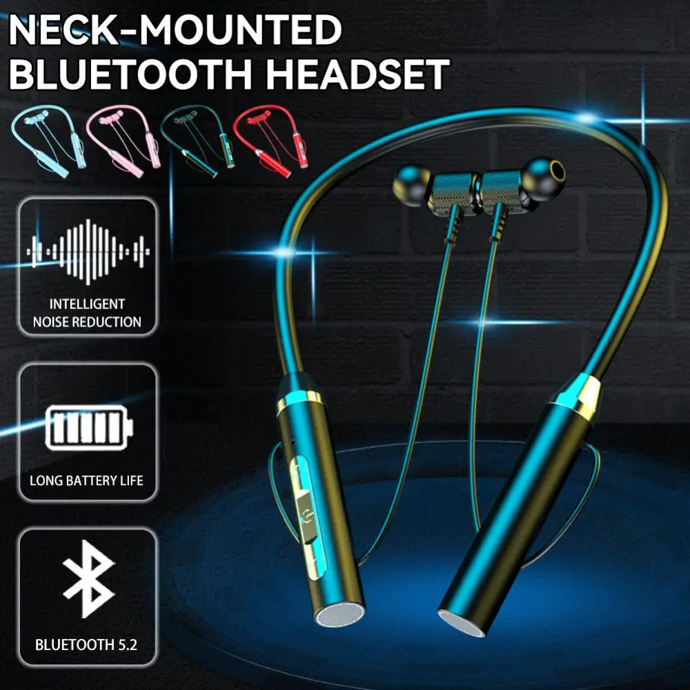 Cuffie Bluetooth, Auricolari Wireless Con 300Hrs Playtime Bluetooth 5.2 Cuffie Bluetooth Con Archetto Da Collo Auricolari Stereo Impermeabili