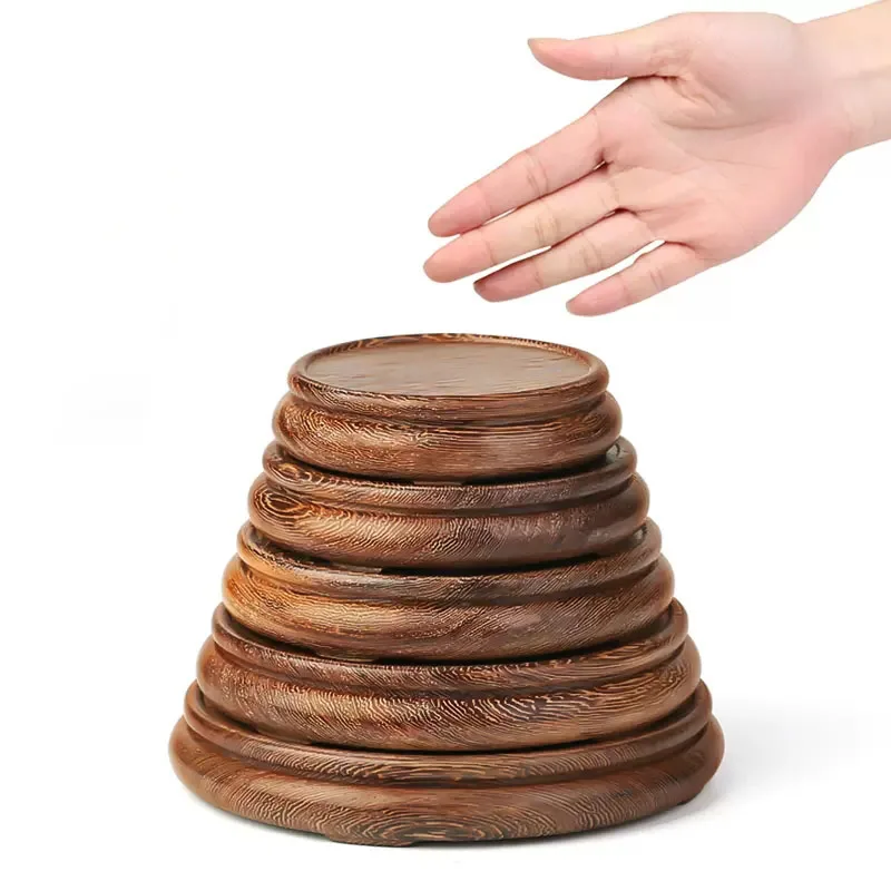 Chicken Wing Wood Round Base, Mahogany Bracket, Buddha Crafts, Bracket