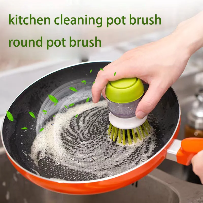 Refillable Liquid Cleaning Brush Kitchen Bowl Scrubber Cleaning