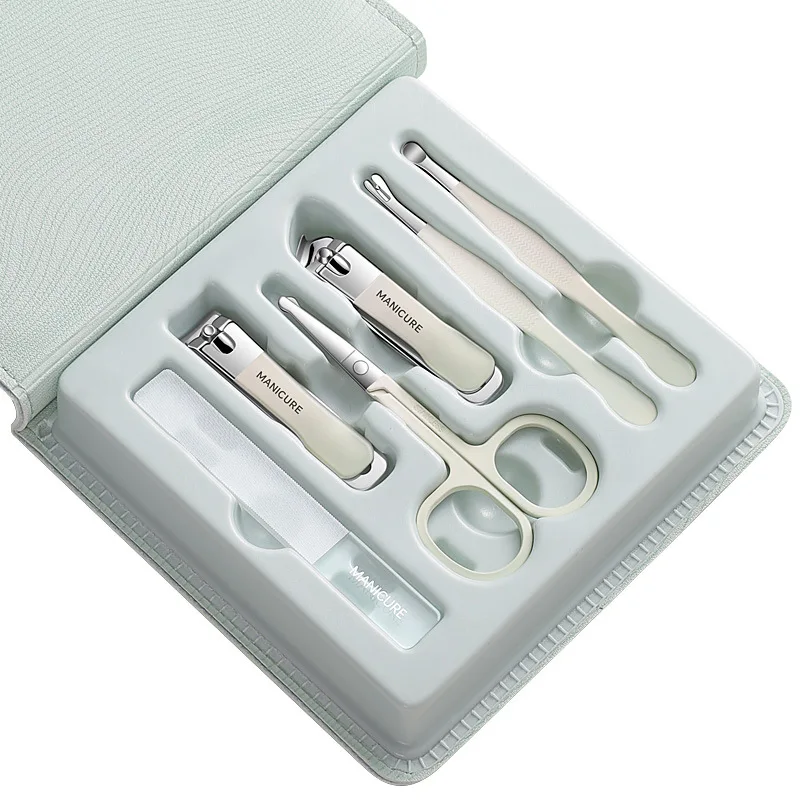 6Pcs Nail Cutter set Colorful ear Scoop Nail clipper Portable Zipper Nail clipper portable beauty nail care set 6