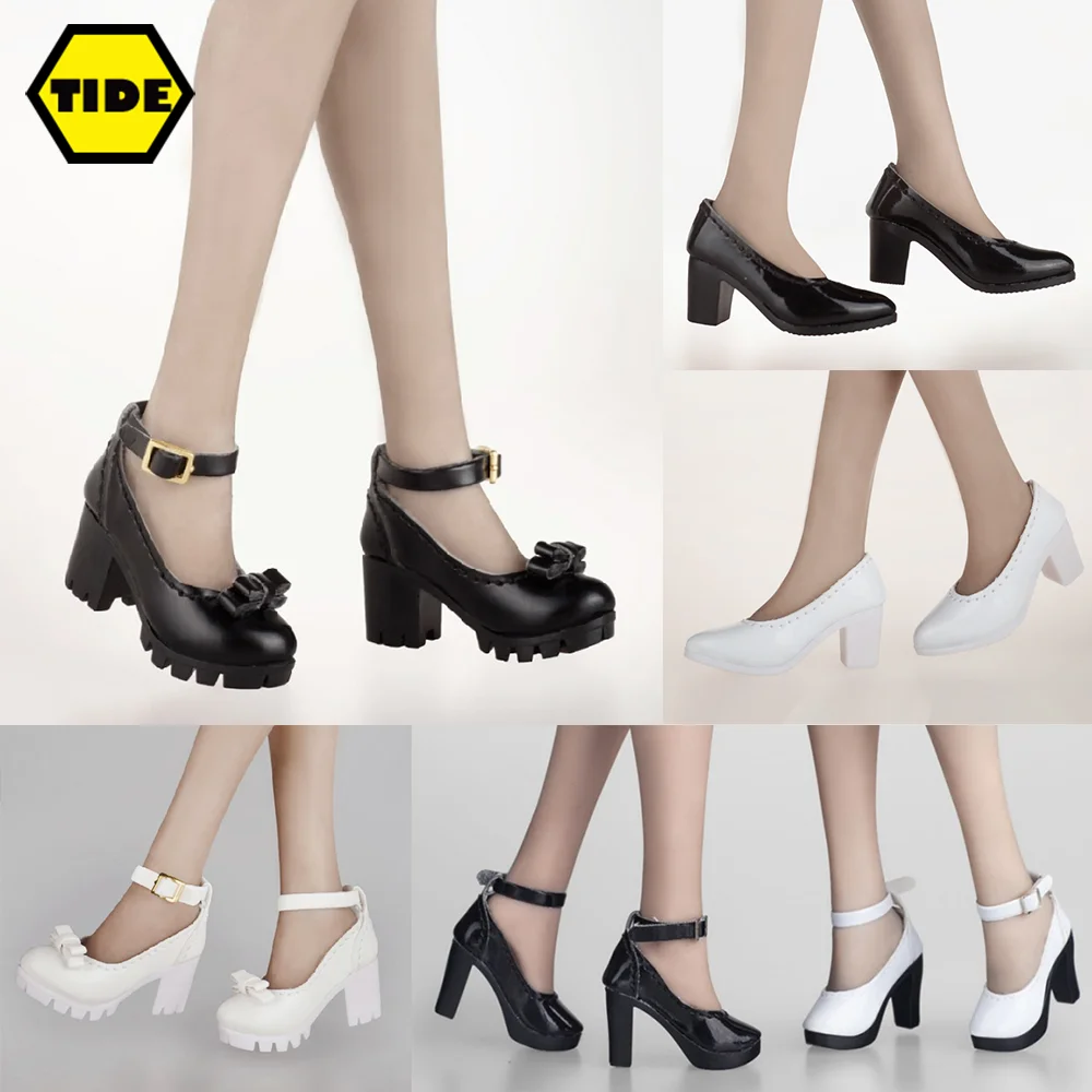 

1/6 Scale TCT-005 Thick Heeled High Heels Doll Shoes Cute Bow High Heels Model For 12 inches Action Figure Body