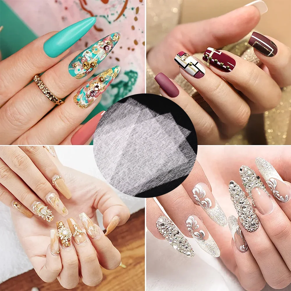 Manicure Building Fiberglass Non-woven Silks 10/20/50Pcs Nail Extension Silk Form Wrap UV Gel French Acrylic Tips Nails Art Tool