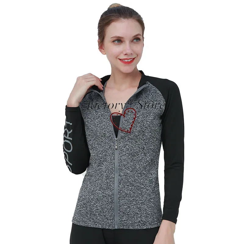 Ladies Coat Movement Sweatshirts To Dance Running Fitness Slim Long-Sleeved Clothes Aerobic Exercise Breathable Jacket