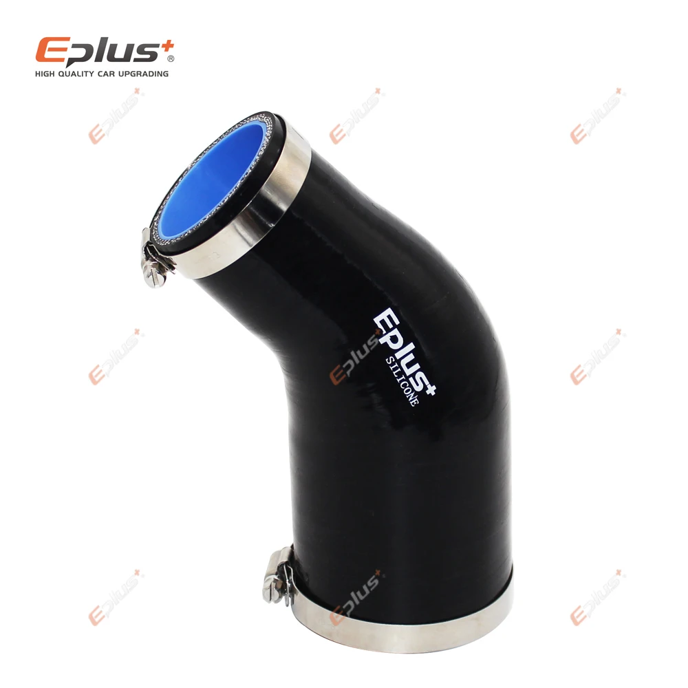 EPLUS Universal Silicone Tubing Hose 45 Degrees big to small Connector Car Intercooler Turbo Intake Pipe Coupler Black Multi Siz silicone hose silicone hose connector