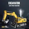 1/18 RC Truck Spray 12/13/15CH Simulation Alloy Excavator Sound Lighting 680 Degree Rotation Car Kids Toys Boys Birthday Gifts 1