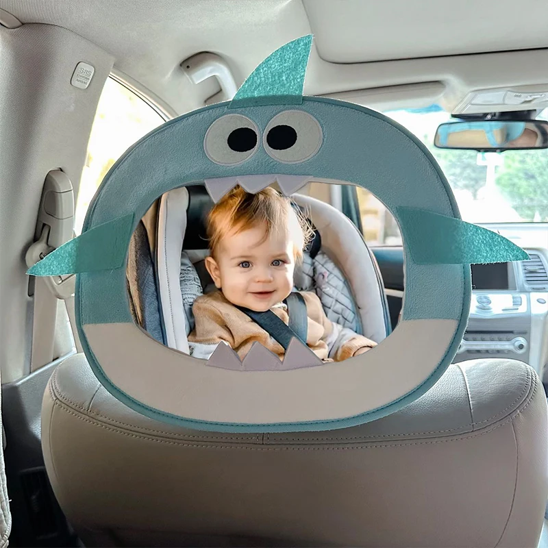 Instagram New Product Cartoon Owl Shark Pattern Car Rearview Mirror Reflector Children's Seat Observation Mirror