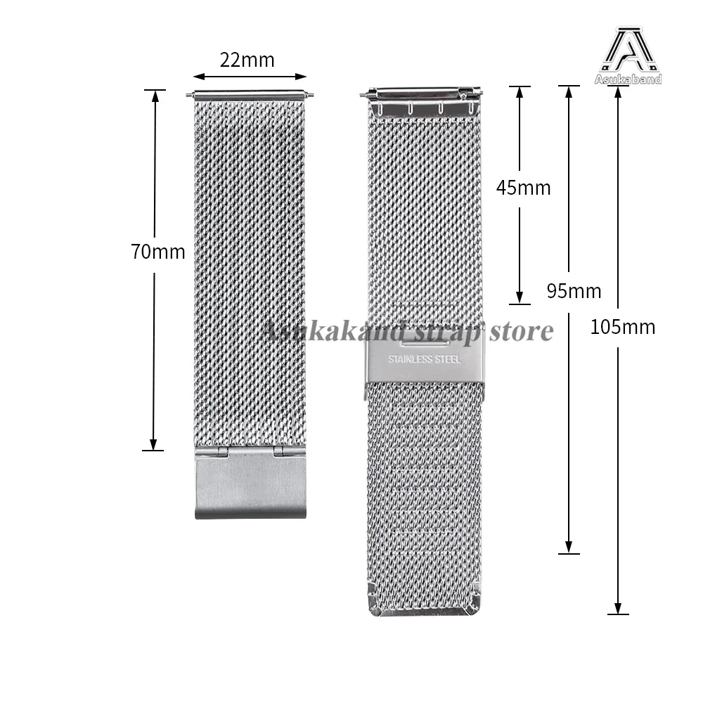 Elegant Gold Milanese Stainless Steel Mesh Strap Bracelet - Universal Fit for 18mm, 20mm, 22mm Watches