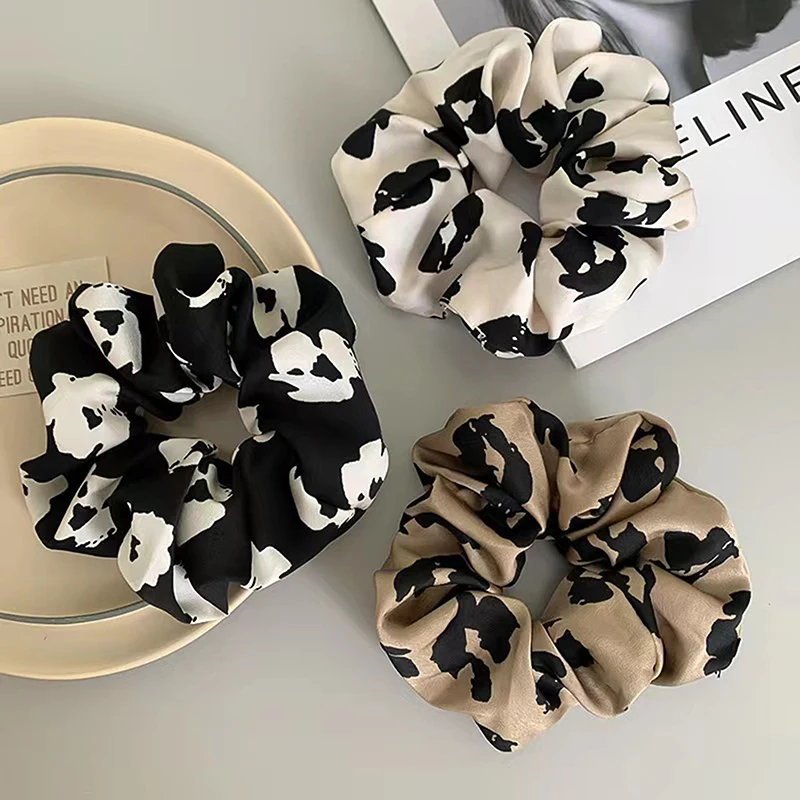 

Design Elastic Hair Bands Scarf Women Silk Ponytail Holder Girl Hair Bundles Hair Tie Black Scrunchies Korean Headdress