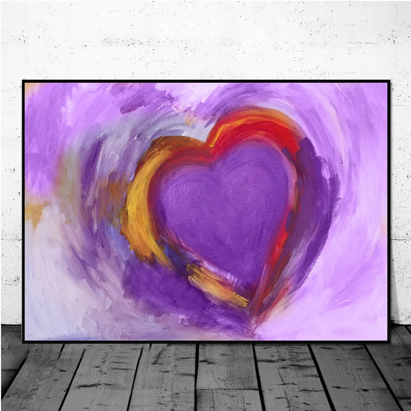 Yidepot Heart Shaped Canvas Art: Abstract Love Lines Prints for  Girls'bedroom 24x24 - Cute Colorful Artwork for Lovers, Valentines  Pictures