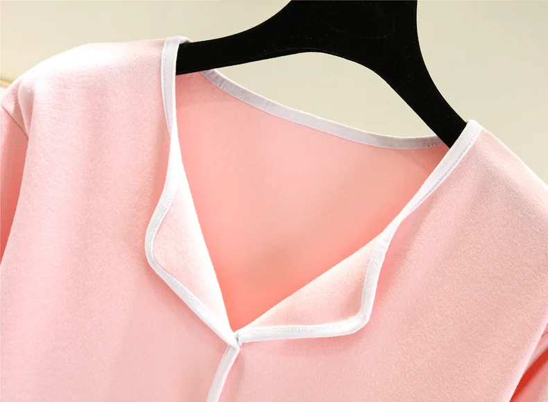 New Autumn and Winter Women's Pajamas Set Double Sided Darlon Warm Long Sleeve Pants Two Piece Large Loose Home Suit sleepwear