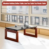 Collapsible Coffee Table Foldable Wood Mid Century Desk Computer Stand Vintage Tea Table for Living Room Furniture Home Decor 1