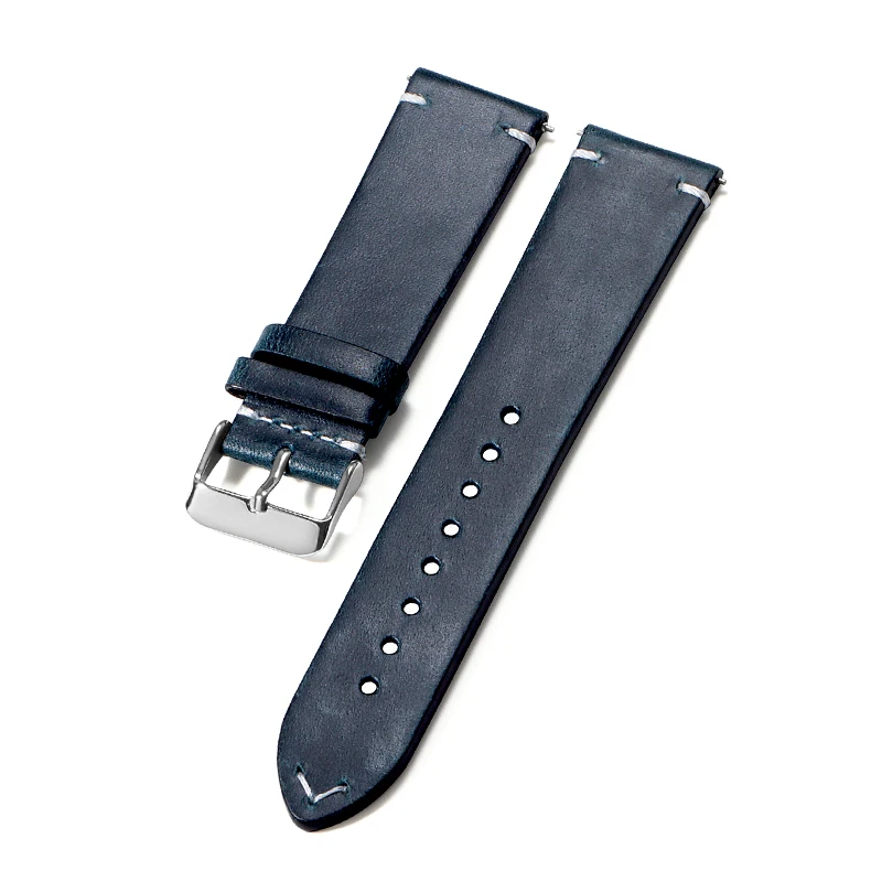 Vintage-Style Genuine Leather Quick Release Watch Band Strap