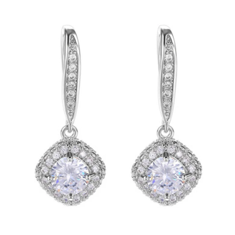 

Magnetic Princess Moissanite Weight Loss Crystal Drop Earrings 925 Standard Silver Fast Lose Weight Keep Slim Earring