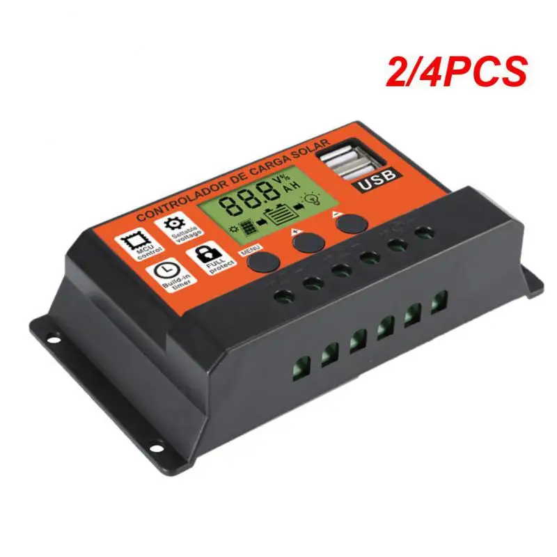 PWN 자동 태양광 충전 컨트롤러, 듀얼 USB LCD 디스플레이 출력, 5V 자동 태양광 패널 배터리 충전 레귤레이터, 2 개, 4 개