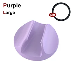Magnetic Silicone Lipstick Holder with Cosmetic Mirror and Desktop Stand (Purple L)