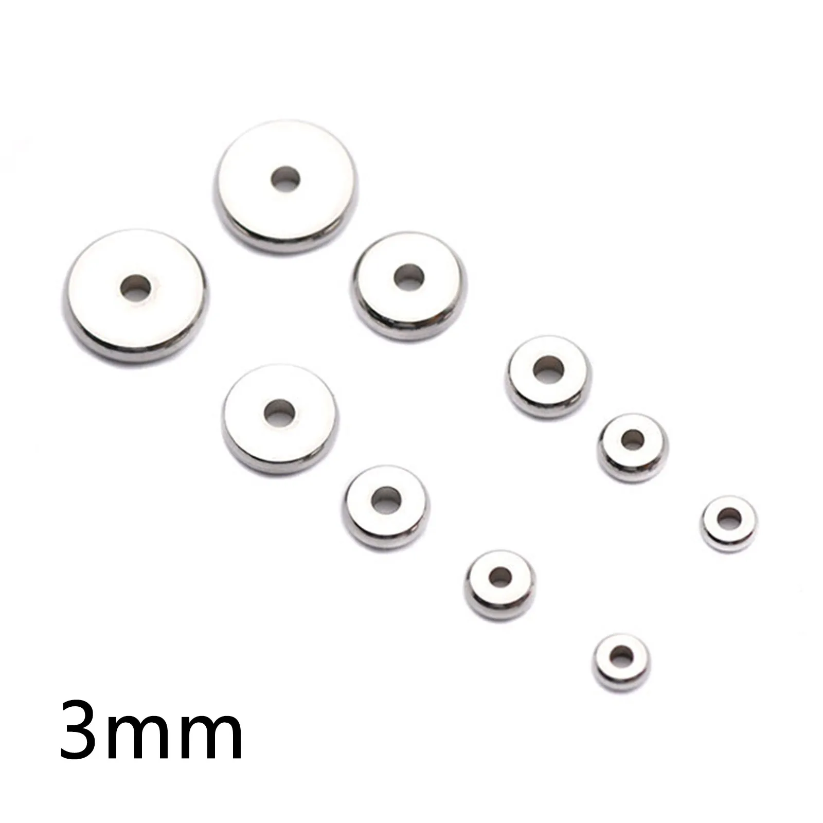 20PCs 304 Stainless Steel Separators Beads For Jewelry Making Golden Silver Color Metal Flat Round Spacer Beads Diy Accessories images - 6