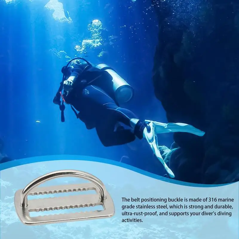 Diving D Ring Belt Buckle Scuba D Ring Sawtooth Design High Durability Diving Accessories Surfing Diving Fishing Scuba Climbing 4