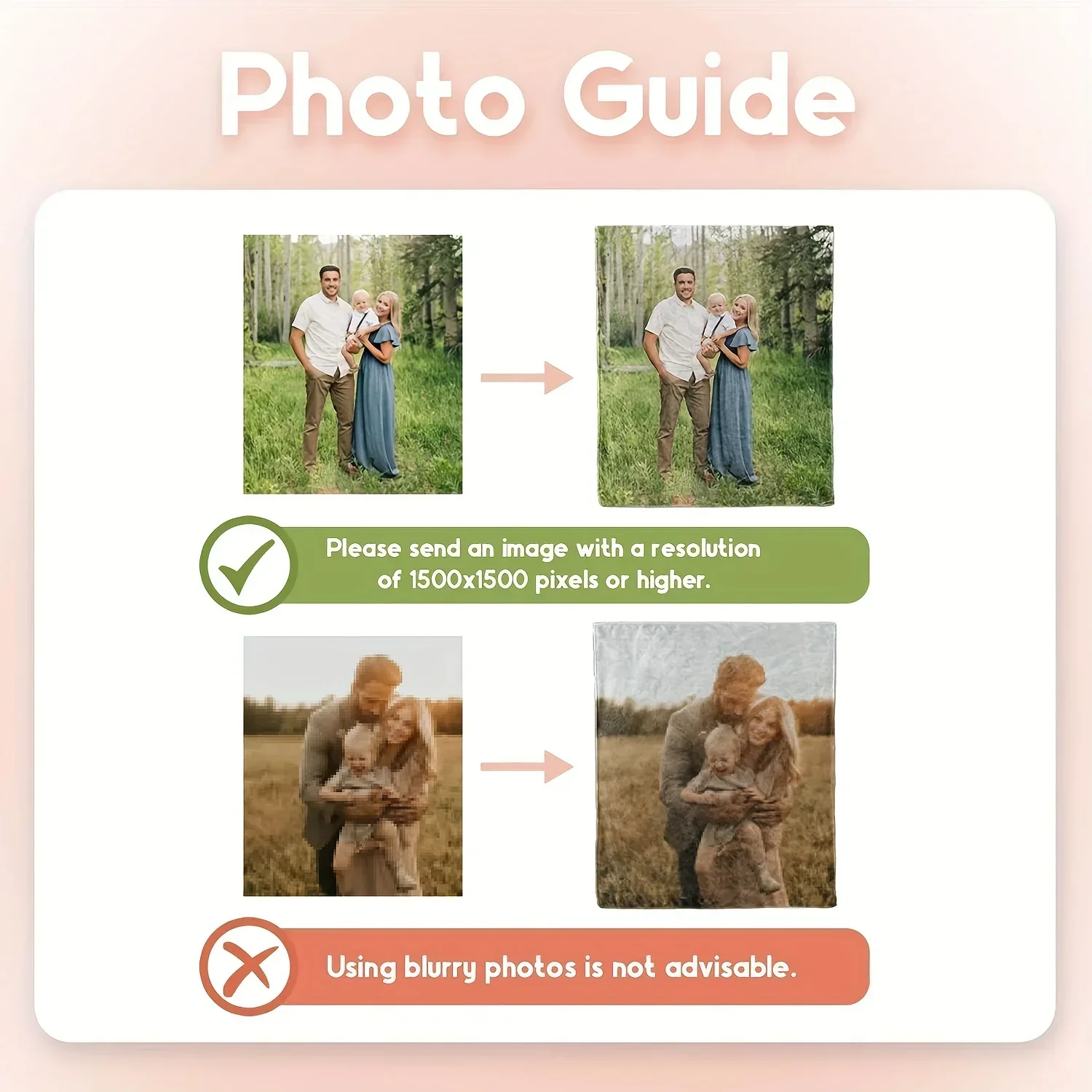 Personalized Your Photo Blanket Customized DIY Print on Demand Dropshipping Warm Throw Blankets for Bed Sofa Christmas Gift