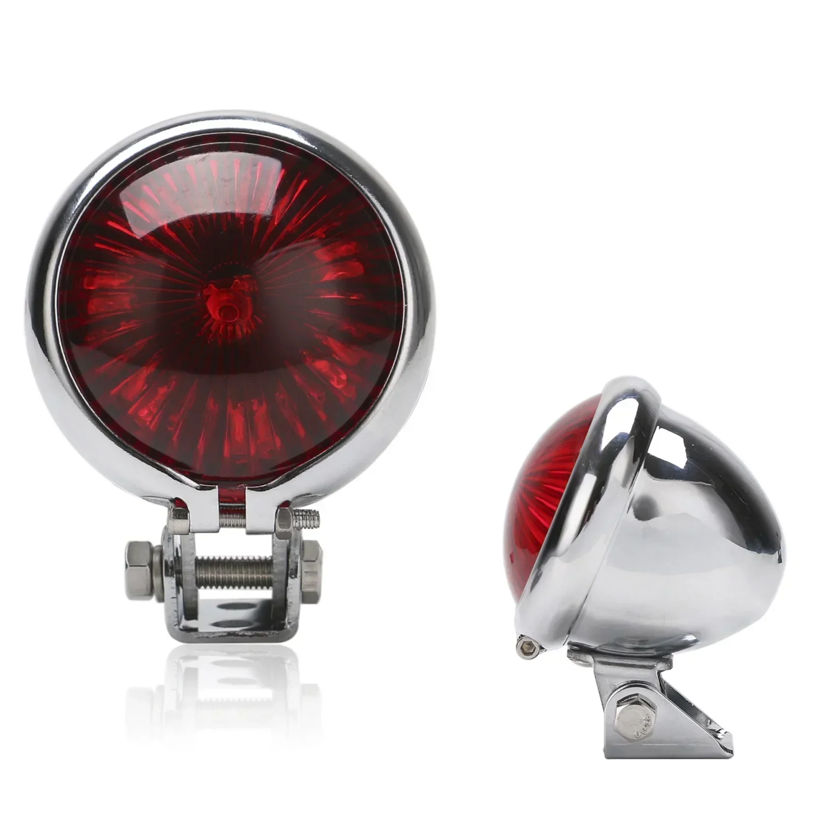 12V LED Red Retro Motorcycle Taillights Cafe Racer Style Tail Brake Light Smoke Lens Rear Stop Lamp For Chopper Bobber Scrambler
