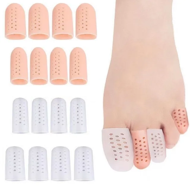 10Pcs=5Pairs Silicone Finger Toe Cap Protector Cover Thumb Sleeve Corn Blisters Pain Relief Toe Tube Bunion Correction Foot Care