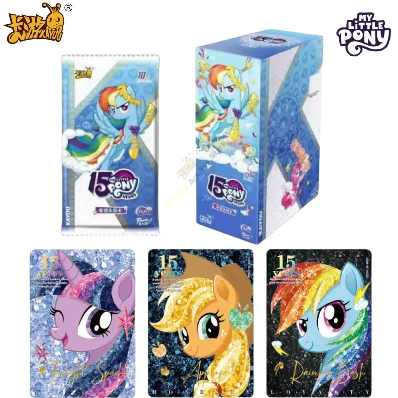KAYOU Genuine My Little Pony Card Friendship Forever Glorious Moon Pack Sparkling Colored Gemstones Anime Collectible Cards