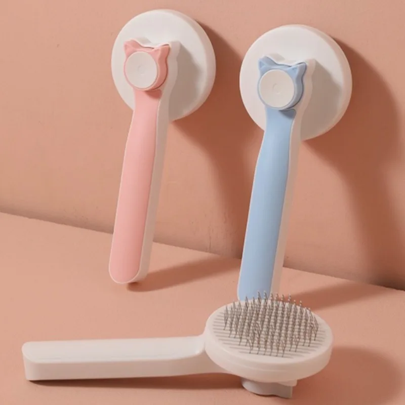Self-Cleaning Pet Grooming Slicker Brush for Effortless Undercoat and Tangle Removal
