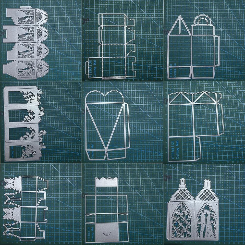 Gift Box Metal Cutting Dies Stencil Template Die Cut Scrapbooking Embossing Dies Art Decoration Craft Knife Mold