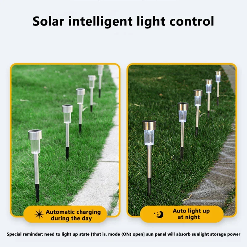 Outdoor Solar Light Solar Stainless Steel Small Tube Light Outdoor Waterproof Landscape lighting Lawn Light Garden Lawn Decorati 5