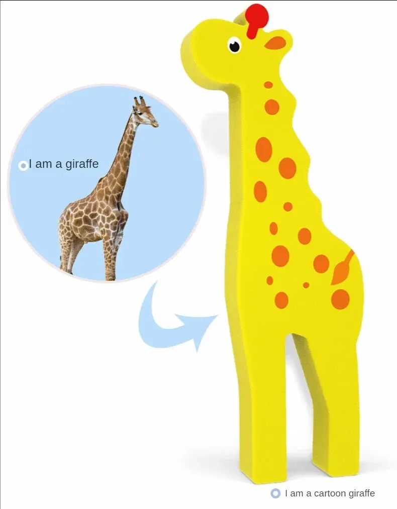 Child Cartoon Number 3D Puzzles Wooden Puzzle for Kids Montessori Learning Educational Toy Creative Wooden Figure Toy Cognitive
